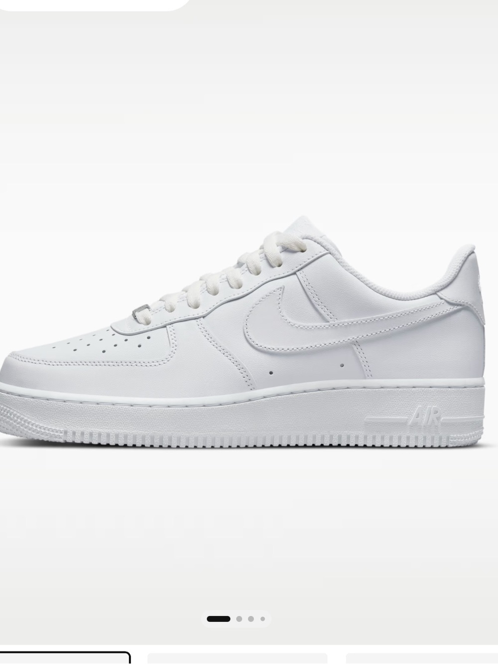 Worn once - Nike White Low-Top Leather Sneakers airforce 1 Air Force
